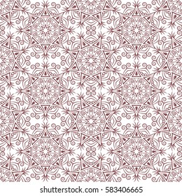 Indian pattern. Arabic, islamic, japanese motifs. Mandala seamless pattern. Ethnic bohemian background. Wrapping and scrapbook paper. Print for fabric. Vector illustration
