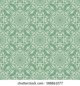 Indian pattern. Arabic, islamic, japanese motifs. Mandala seamless pattern. Ethnic bohemian background. Wrapping and scrapbook paper. Print for fabric. Vector illustration
