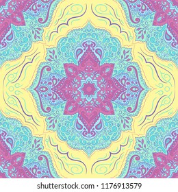 Indian pattern. Ethnic Mandala ornament. Can be used for textile. Gypsy style