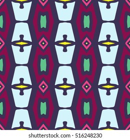 Indian pattern. Ethnic motif. Striped indian seamless pattern, ethnic tribal motifs, zigzag lines, brushstrokes paint in bright colors. Tribal seamless pattern vector. Repeating geometric mesh tiles.