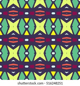 Indian pattern. Ethnic motif. Striped indian seamless pattern, ethnic tribal motifs, zigzag lines, brushstrokes paint in bright colors. Tribal seamless pattern vector. Repeating geometric mesh tiles.