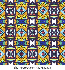Indian pattern. Ethnic motif. Striped indian seamless pattern, ethnic tribal motifs, zigzag lines, brushstrokes paint in bright colors. Tribal seamless pattern vector. Repeating geometric mesh tiles.