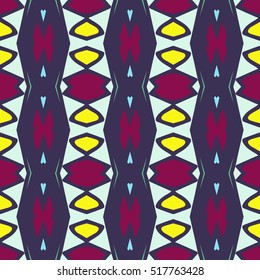 Indian pattern. Ethnic motif. Striped indian seamless pattern, ethnic tribal motifs, zigzag lines, brushstrokes paint in bright colors. Tribal seamless pattern vector. Repeating geometric mesh tiles.