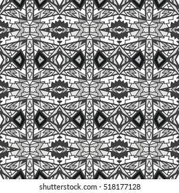 Indian pattern. Ethnic motif. Striped indian seamless pattern, ethnic tribal motifs, zigzag lines, brushstrokes paint in bright colors. Tribal seamless pattern vector. Repeating geometric mesh tiles.