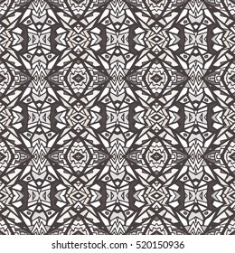 Indian pattern. Ethnic motif. Striped indian seamless pattern, ethnic tribal motifs, zigzag lines, brushstrokes paint in bright colors. Tribal seamless pattern vector. Repeating geometric mesh tiles.
