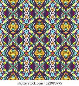 Indian pattern. Ethnic motif. Striped indian seamless pattern, ethnic tribal motifs, zigzag lines, brushstrokes paint in bright colors. Tribal seamless pattern vector. Repeating geometric mesh tiles.