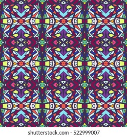 Indian pattern. Ethnic motif. Striped indian seamless pattern, ethnic tribal motifs, zigzag lines, brushstrokes paint in bright colors. Tribal seamless pattern vector. Repeating geometric mesh tiles.