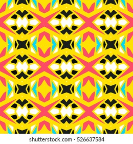 Indian pattern. Ethnic motif. Striped indian seamless pattern, ethnic tribal motifs, zigzag lines, brushstrokes paint in bright colors. Tribal seamless pattern vector. Repeating geometric mesh tiles.