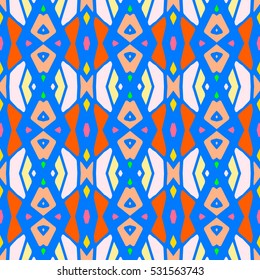 Indian pattern. Ethnic motif. Striped indian seamless pattern, ethnic tribal motifs, zigzag lines, brushstrokes paint in bright colors. Tribal seamless pattern vector. Repeating geometric mesh tiles.