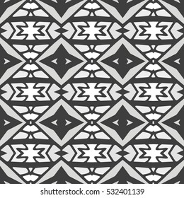 Indian pattern. Ethnic motif. Striped indian seamless pattern, ethnic tribal motifs, zigzag lines, brushstrokes paint in bright colors. Tribal seamless pattern vector. Repeating geometric mesh tiles.