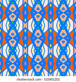 Indian pattern. Ethnic motif. Striped indian seamless pattern, ethnic tribal motifs, zigzag lines, brushstrokes paint in bright colors. Tribal seamless pattern vector. Repeating geometric mesh tiles.