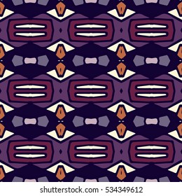 Indian pattern. Ethnic motif. Striped indian seamless pattern, ethnic tribal motifs, zigzag lines, brushstrokes paint in bright colors. Tribal seamless pattern vector. Repeating geometric mesh tiles.