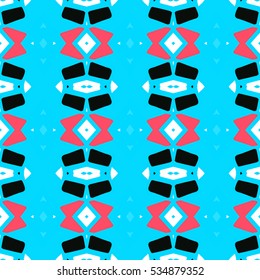 Indian pattern. Ethnic motif. Striped indian seamless pattern, ethnic tribal motifs, zigzag lines, brushstrokes paint in bright colors. Tribal seamless pattern vector. Repeating geometric mesh tiles.
