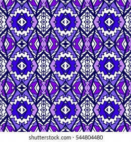 Indian pattern. Ethnic motif. Striped indian seamless pattern, ethnic tribal motifs, zigzag lines, brushstrokes paint in bright colors. Tribal seamless pattern vector. Repeating geometric mesh tiles.