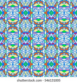 Indian pattern. Ethnic motif. Striped indian seamless pattern, ethnic tribal motifs, zigzag lines, brushstrokes paint in bright colors. Tribal seamless vector. Repeating geometric mesh tiles.