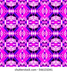 Indian pattern. Ethnic motif. Striped indian seamless pattern, ethnic tribal motifs, zigzag lines, brushstrokes paint in bright colors. Tribal seamless vector. Repeating geometric mesh tiles.
