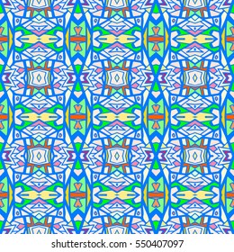 Indian pattern. Ethnic motif. Striped indian seamless pattern, ethnic tribal motifs, zigzag lines, brushstrokes paint in bright colors. Tribal seamless vector. Repeating geometric mesh tiles.