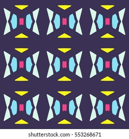 Indian pattern. Ethnic motif. Striped indian seamless pattern, ethnic tribal motifs, zigzag lines, brushstrokes paint in bright colors. Tribal seamless vector. Repeating geometric mesh tiles.