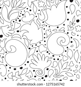Indian pattern. Ethnic ornament. Can be used for textile. Monochrome texture. Gypsy style. coloring book