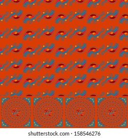 Indian pattern, orange samples