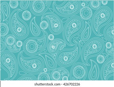 Indian pattern and ornament on blue background