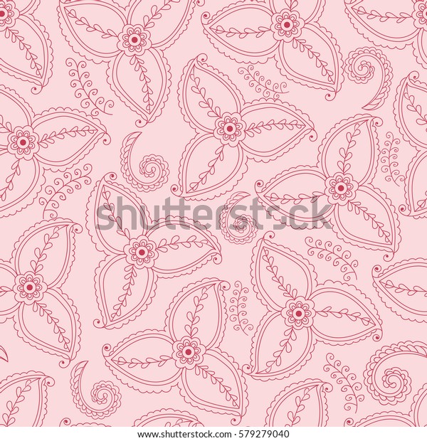 Indian Pattern Seamless Traditional Vector Hand Stock Vector (Royalty ...