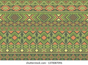 Indian pattern tribal ethnic motifs geometric seamless vector background. Cool indonesian tribal motifs clothing fabric textile print traditional design with triangle and rhombus shapes.