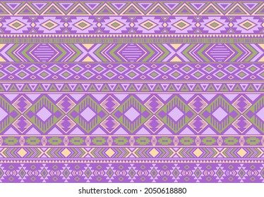 Indian pattern tribal ethnic motifs geometric seamless vector background. Cool ikat tribal motifs clothing fabric textile print traditional design with triangle and rhombus shapes.