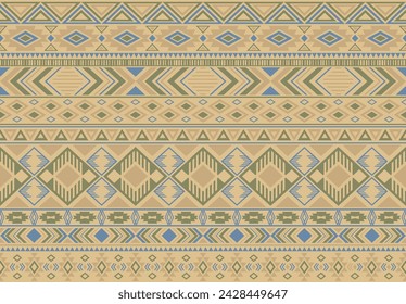 Indian pattern tribal ethnic motifs geometric seamless vector background. Trendy ikat tribal motifs clothing fabric textile print traditional design with triangle and rhombus shapes.