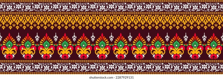 Indian Pattu Sari Vector pattern set. Traditional handmade Indian silk sari  saree with golden details, woman wear on festival, ceremony, and weddings. Gold thread sari also known as Kanjeevaram.