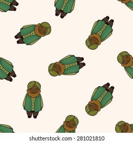 indian people , cartoon seamless pattern background