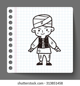 indian people doodle