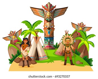 Indian people in an island setting