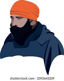 Indian person with orange turban