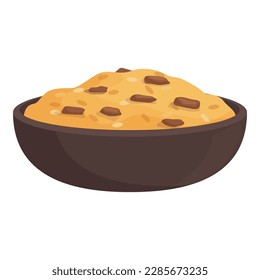 Indian pilaf icon cartoon vector. Dish food. Asian cooking