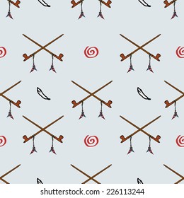 Indian pipe of peace seamless pattern