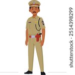 indian police officer, Indian policeman, Indian police officer in uniform