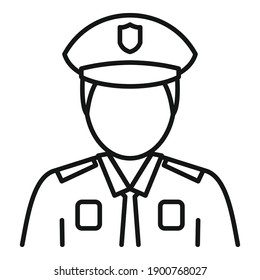 Indian policeman icon. Outline indian policeman vector icon for web design isolated on white background