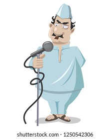 indian politician speech in uniform vector