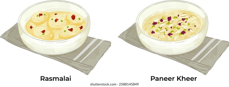 Indian Popular Sweets Illustration Set