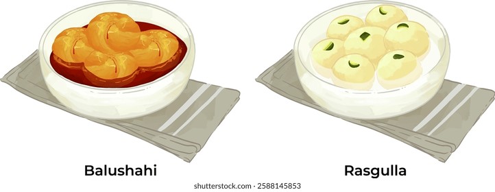 Indian Popular Sweets Illustration Set