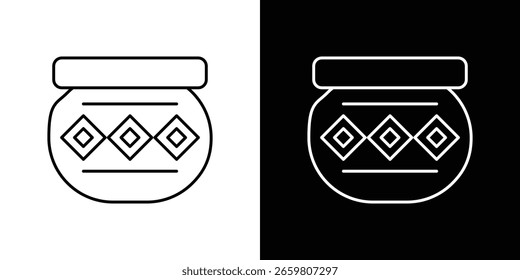 Indian pot icon design. Thin graphic elements vector illustration