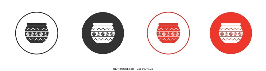 Icono de olla india Logos. Plantilla de diseño de icono de Vector plano