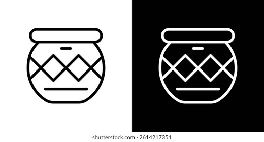 Indian pot icon outline collection for web design