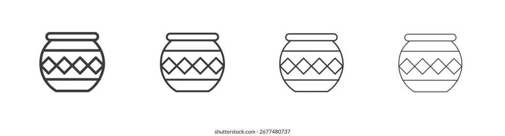 Símbolo de icono de olla india. Vector aislado ilustración.