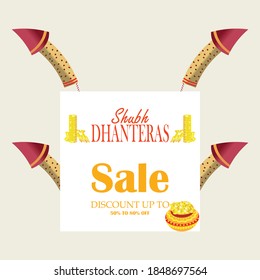 Potes indios con monedas Ilustración vectorial. Composición del feriado Shubh Dhanteras para la celebración del festival Diwali.