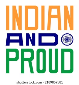 Vector indio y orgulloso de afiches tipográficos en tricolor y chakra para el día de la independencia......