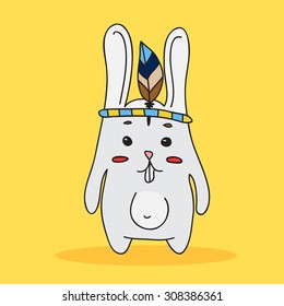 Indian rabbit with feathers