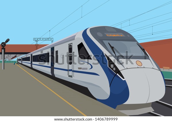 Indian Railway Bullet Train\
- Vector
