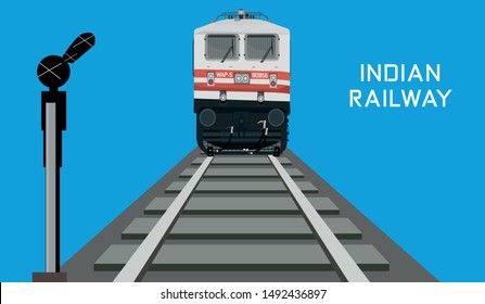 Ferrocarril de la India- Vector- Ilustración- 